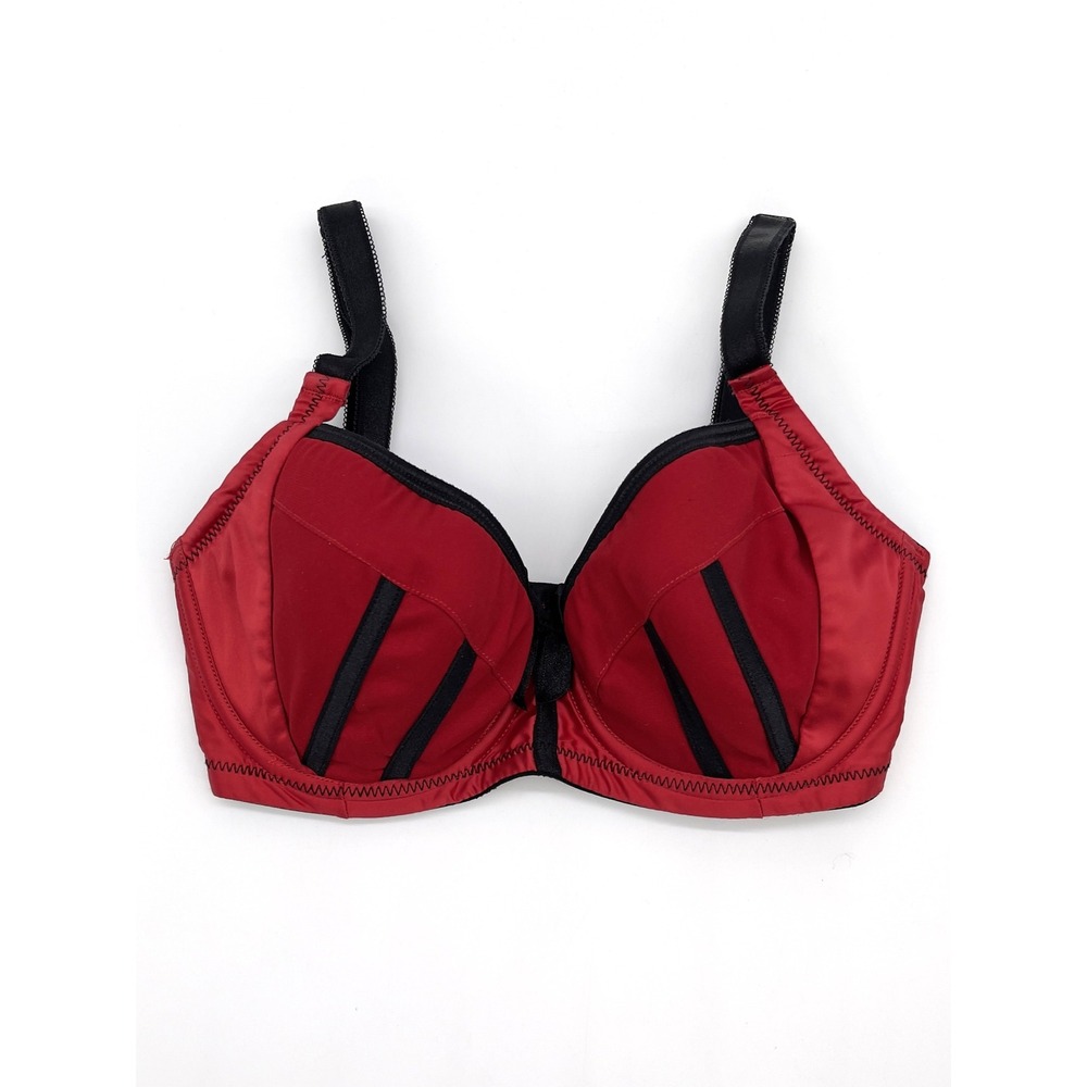 Parfait‎ by Affinitas Underwire Bra Women 28F Red Black Goth Alt Steampunk Emo
